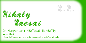 mihaly macsai business card